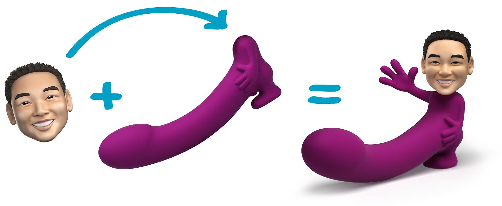 You can get a model of your partner's face at the end of your dildo